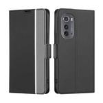 For Motorola Edge 2022 Twill Texture Side Buckle Leather Phone Case(Black)