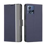 For Motorola Edge S30 Pro 5G / Edge 30 Fusion Twill Texture Side Buckle Leather Phone Case(Blue)