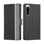 For Sony Xperia 5 IV Twill Texture Side Buckle Leather Phone Case(Black)