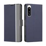 For Sony Xperia 5 IV Twill Texture Side Buckle Leather Phone Case(Blue)