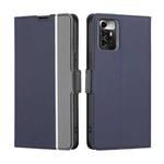 For ZTE Blade A72 5G Twill Texture Side Buckle Leather Phone Case(Blue)