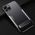 For iPhone 14 Plus Blade Series TPU + Titanium Alloy with Holder Phone Case(Black Silver)