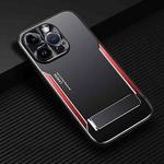 For iPhone 14 Pro Blade Series TPU + Titanium Alloy with Holder Phone Case(Black Red)