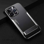 For iPhone 14 Pro Blade Series TPU + Titanium Alloy with Holder Phone Case(Black Silver)