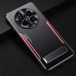 For Huawei Mate 50 Pro Blade Series TPU + Titanium Alloy with Holder Phone Case(Black Red)