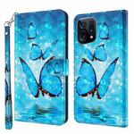 For OPPO Find X5 3D Painting Pattern TPU + PU Leather Phone Case(Three Butterflies)