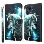 For OPPO Find X5 Pro 3D Painting Pattern TPU + PU Leather Phone Case(Wolf)