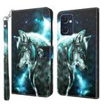 For OPPO Reno7 5G/Find X5 Lite 3D Painting Pattern TPU + PU Leather Phone Case(Wolf)