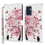 For OPPO Reno7 5G/Find X5 Lite 3D Painting Pattern TPU + PU Leather Phone Case(Cat Under The Tree)