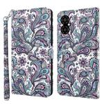 For Xiaomi Poco M4 5G/Redmi 10 5G 3D Painting Pattern TPU + PU Leather Phone Case(Swirl Pattern)