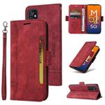 For Samsung Galaxy M52 5G BETOPNICE Dual-side Buckle Leather Phone Case(Red)