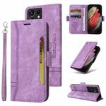 For Samsung Galaxy S21 Ultra 5G BETOPNICE Dual-side Buckle Leather Phone Case(Purple)