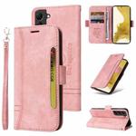 For Samsung Galaxy S22 5G BETOPNICE Dual-side Buckle Leather Phone Case(Pink)