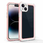 For iPhone 14 Plus Acrylic + TPU Shockproof Phone Case(Rose Gold + White)