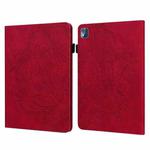 For Nokia T10 Peacock Embossed Pattern Leather Tablet Case(Red)