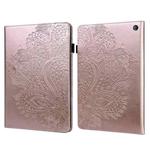 For Amazon Kindle Fire 7 2022 Peacock Embossed Pattern Leather Tablet Case(Gold)