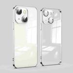 For iPhone 14 Dustproof Glass Lens Protection Electroplating Phone Case(Silver)