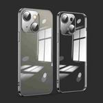 For iPhone 14 Plus Dustproof Glass Lens Protection Electroplating Phone Case(Black)