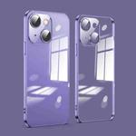 For iPhone 14 Plus Dustproof Glass Lens Protection Electroplating Phone Case(Purple)