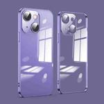 For iPhone 13 Dustproof Glass Lens Protection Electroplating Phone Case(Purple)