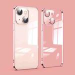 For iPhone 13 Dustproof Glass Lens Protection Electroplating Phone Case(Rose Gold)