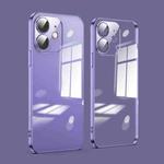 For iPhone 11 Dustproof Glass Lens Protection Electroplating Phone Case(Purple)