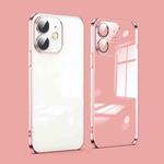 For iPhone 11 Dustproof Glass Lens Protection Electroplating Phone Case(Rose Gold)