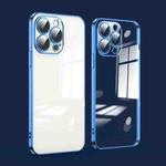 For iPhone 11 Pro Max Dustproof Glass Lens Protection Electroplating Phone Case(Navy Blue)