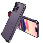 For iPhone 14 Pro TPU + Aluminum Alloy Frame Phone Case(Purple)