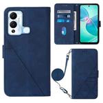 For Infinix Hot 12 Play / 12 Play NFC Crossbody 3D Embossed Flip Leather Phone Case(Blue)