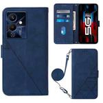 For Infinix Note 12 Pro 5G Crossbody 3D Embossed Flip Leather Phone Case(Blue)