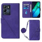 For Infinix Note 12 G96 Crossbody 3D Embossed Flip Leather Phone Case(Purple)