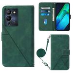 For Infinix Note 12 G96 Crossbody 3D Embossed Flip Leather Phone Case(Dark Green)