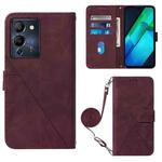 For Infinix Note 12 G96 Crossbody 3D Embossed Flip Leather Phone Case(Wine Red)