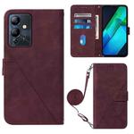 For Infinix Note 12i X6819 Crossbody 3D Embossed Flip Leather Phone Case(Wine Red)