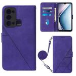 For Itel P38 / S17 / Vision 3 Crossbody 3D Embossed Flip Leather Phone Case(Purple)