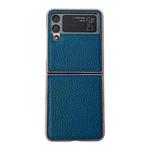 For Samsung Galaxy Z Flip4 Star Series Nano Electroplating PU Phone Case(Blue)