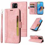 For OPPO A74 4G BETOPNICE Dual-side Buckle Leather Phone Case(Pink)