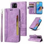 For OPPO A74 4G BETOPNICE Dual-side Buckle Leather Phone Case(Purple)