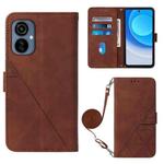 For Tecno Camon 19 Neo Crossbody 3D Embossed Flip Leather Phone Case(Brown)