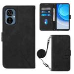 For Tecno Camon 19 Neo Crossbody 3D Embossed Flip Leather Phone Case(Black)