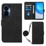 For Tecno Camon 19 Pro 5G Crossbody 3D Embossed Flip Leather Phone Case(Black)