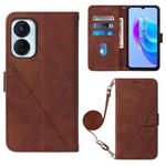 For Tecno Spark 9 Pro / Spark 9T Crossbody 3D Embossed Flip Leather Phone Case(Brown)