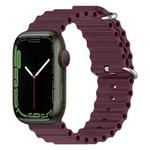 Ocean Silicone Watch Band for Apple Watch Series 8&7 41mm / SE 2&6&SE&5&4 40mm / 3&2&1 38mm (Wine Red)