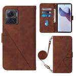 For Motorola Moto X30 Pro 5G Crossbody 3D Embossed Flip Leather Phone Case(Brown)