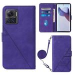 For Motorola Moto X30 Pro 5G Crossbody 3D Embossed Flip Leather Phone Case(Purple)