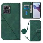 For Motorola Moto X30 Pro 5G Crossbody 3D Embossed Flip Leather Phone Case(Dark Green)