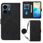 For vivo Y77 5G Crossbody 3D Embossed Flip Leather Phone Case(Black)