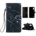 For Galaxy A01 Painted Pattern Horizontal Flip Leather Case with Holder & Card Slots & Wallet(Black Marble)