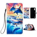 For Galaxy A01 Painted Pattern Horizontal Flip Leather Case with Holder & Card Slots & Wallet(Dolphin)